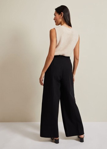 Phase Eight Mila Ponte Wide Legs Trousers Black Australia | NC8139524